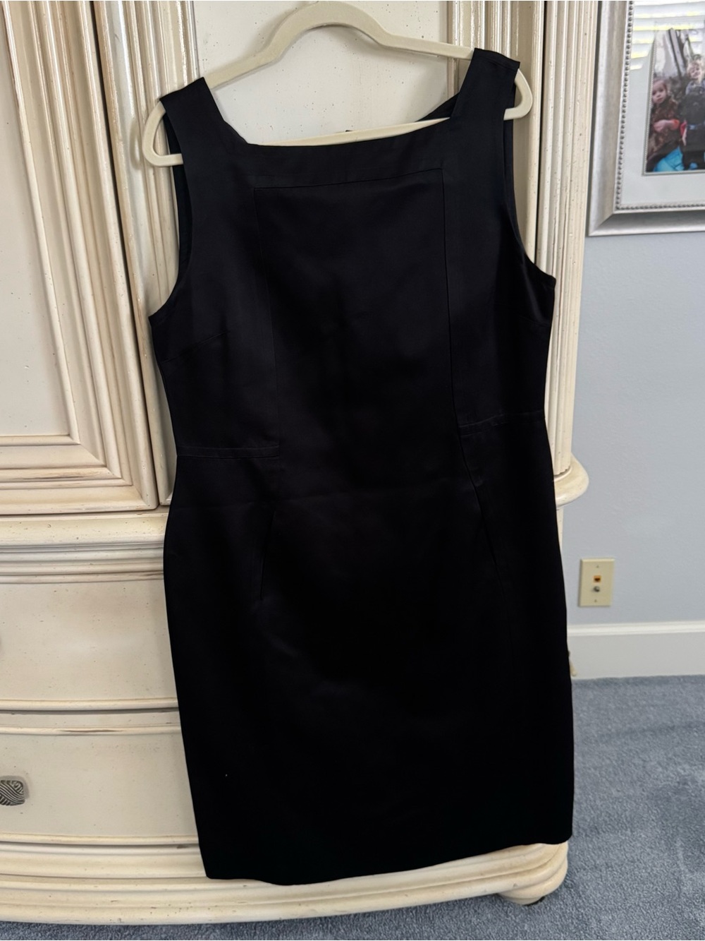 St. John Couture Black Square-Neck Sheath Dress
